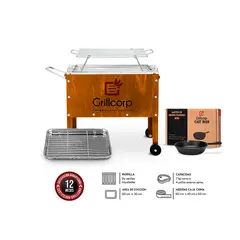 GRILLCORP - Caja China Junior Varillas Inoxidables Sartén Nro 15
