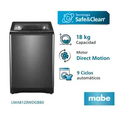 Mabe - Lavadora Automática Direct Motion 18 Kg Diamond Gray Mabe - LMA8120WDGBB0