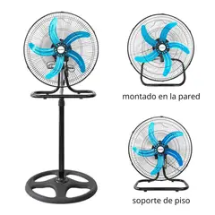 GENERICO - VENTILADOR 5 ASPAS ALUMINIO 3 EN 1