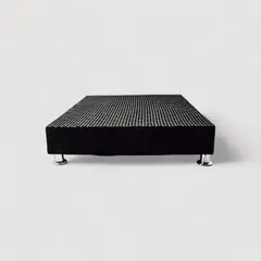 MUEBLES MACRUMO - Box Tarima Premiun acolchado 1.5 Plazas - Cuero Negro