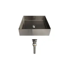 XM - LAVADERO CUADRADO DE ACERO CON DESAGÜE PLOMO LA30402-4040