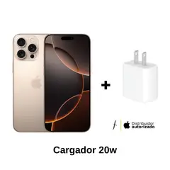 APPLE - IPhone 16 Pro Max Intelligence 256GB - (eSIM) - Desert Titanium + Cargador