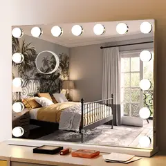 GENERICO - Espejo de Maquillaje con Luces LED iluminado Táctil 58 x 46 cm BLANCO