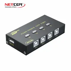NETCOM - DATA SWITCH USB 4X1 4 PC A 1 IMPRESORA PRINT SERVER AUTOMATICO
