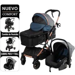 EBABY - EBABY Coche Moises CLint con Porta bebe AZUL
