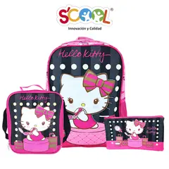SCOOL - SET MOCHILA OFICIO 1 BOLCILLO TELA C/PVC HELLO KITY 804387