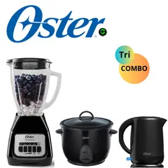 OSTER - TRICOMBO LICUADORA +HERVIDOR+OLLA ARROCERA NEGRA