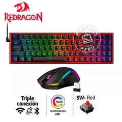 REDRAGON - Combo POLLUX Pro + TRIDENT S136 Teclado Mecánico y Mouse RGB
