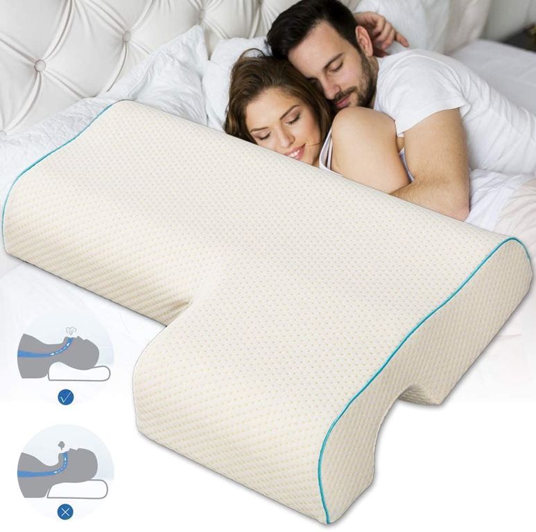 Almohada de pareja para acurrucarse de espuma con agujero para brazo