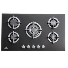 INDURAMA - Cocina Empotrable 5Hornillas de Vidrio Templado Indurama EGI 905VDNEG