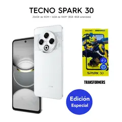 TECNO MOBILE - TECNO SPARK 30 8GB RAM 256GB EDICION TRANSFORMERS COLOR ASTRAL ICE