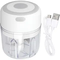 GENERICO - Picador multifuncional recargable USB 250ml color blanco