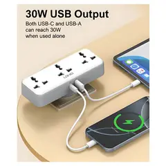 LDNIO - Tomacorriente portátil Rotable de 3 salidas de 2500W SC3317