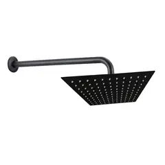 C&A - Ducha Española Cuadrada 10x10 Negro Acero Inox