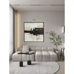 MAP DESIGN HOME - Cuadro Decorativo Dialogos en Blanco y Negro 102x101 cm