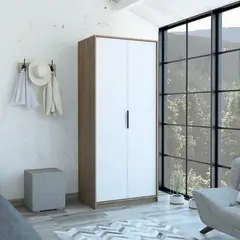 GENERICO - Armario Madrid  Blanco-Miel - Envío Armado y Melamina 18mm