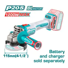 TOTAL TOOLS - AMOLADORA ANGULAR INDUSTRIAL 4-12” 20V