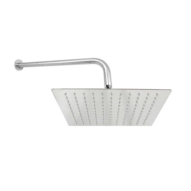 Ducha Española Cuadrada 10 x 10 Pulgadas Cromado Acero Inox