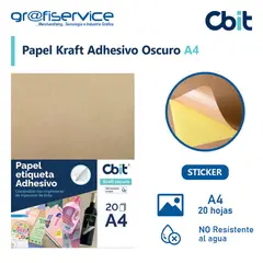 GENERICO - Papel Kraft Adhesivo Oscuro A4 CBIT 20h