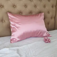GENERICO - Funda de Almohada de Satín Antifrizz 50x70 cm - Palo Rosa