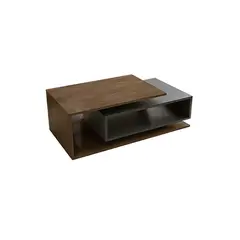GENERICO - Mesa de centro Sora de Melamina color Wengue con marrón
