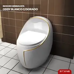 STONE - INODORO MINIMALISTA ODDY BLANCO DORADO