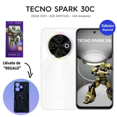 TECNO MOBILE - TECNO SPARK 30C 4GB RAM 256GB COLOR BLANCO ÓRBITA CON ESTUCHE DE REGALO