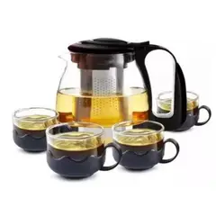 GENERICO - Tetera infusora de 1 litro con 4 tazas de acero inoxidable