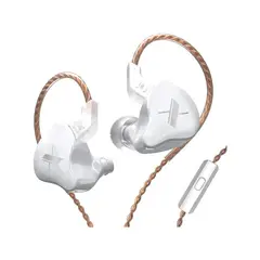 KZ - Audífonos edx 1dd 10mm Transparente HiFi con Mic - Blanco