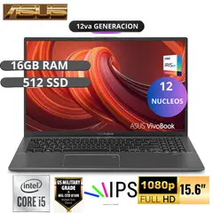 ASUS - Laptop X1605ZA-MB292 Intel Core i5 12500H 16GB RAM 512GB SSD 16 WUXGA IPS Lector de Huella
