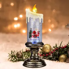 GENERICO - ADORNO LÁMPARA DE CRISTAL 3D NAVIDEÑO ILUMINACIÓN LUZ LED PORTÁTIL
