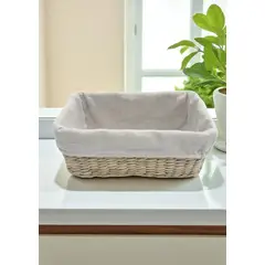 MAP DESIGN HOME - Canasta Rectangular Trenzada con Tela 26x16x10 cm