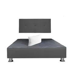 MUEBLES MACRUMO - Cama tapizada Brisa - 2 Plz - Color Plomo