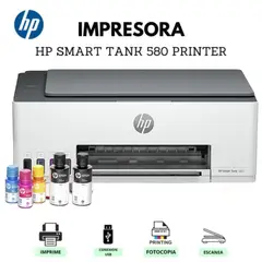 HP - Impresora Smart Tank 580 Multifuncional WIFI Cable Ubs