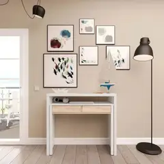 TU MESITA - Escritorio Extensible Juvenil Blanco con Roble