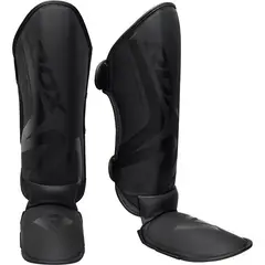 RDX - Canilleras con Empeine para Muay Thai Noir T15 Negro - L