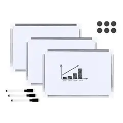 GENERICO - Pizarra Acrílica Magnética Doble Cara Blanca de 20 x 30 cm