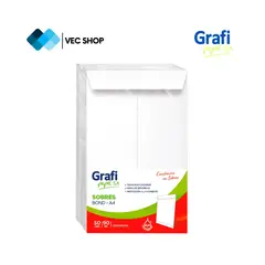 GRAFI PAPEL SA - Sobres Blanco Bond A4, 24 x 34 cm, 90gr, 50und