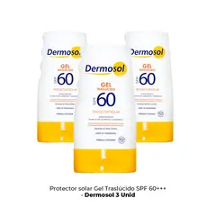 GENERICO - Foto Protector Solar En Gel 60 Spf Dermosol 60Gr 3 Unidades