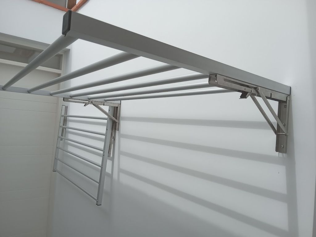 Tendedero Abatible 0.65CM x 1.00MT en Aluminio con Soportes de Acero Inox