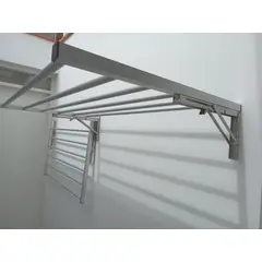DECOR - Tendedero Abatible 0.65CM x 1.00MT en  Aluminio con Soportes de Acero Inox