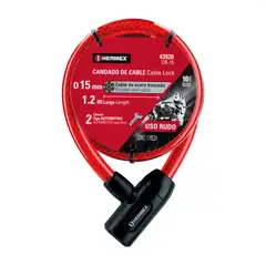 HERMEX - Cadena Seguridad 15mm X 1.20 m Moto Bicicleta