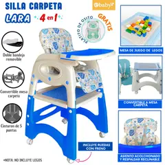 EBABY - SILLA DE COMER PARA BEBE LARA AZUL