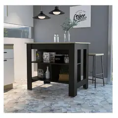 TU MESITA - Mesa Auxiliar de Cocina Marlon color NegroDuna en Melamina 18mm