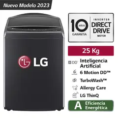 LG - Lavadora AI DD 25KG WT25PBVS6 Negro Plateado
