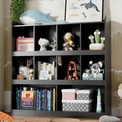 GENERICO - Estante Multiusos Infantil Peyton Negro Muebles Gaudi