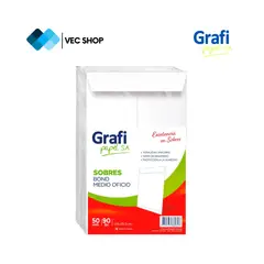 GRAFI PAPEL SA - Sobres Blanco Bond 1/2 Oficio 19 x 25.5cm, 90gr, 50und