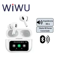 WIWU - AUDIFONOS TWS T22 BLANCO + PANTALLA BLANCO