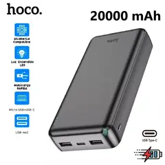 HOCO - Cargador portátil Power Bank 20000 mAh Premium J100A - Negro