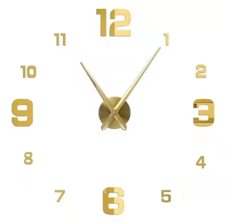 Reloj 3D Grande con Relieve Decorativo Moderno - Sala Hogar Oficina M2